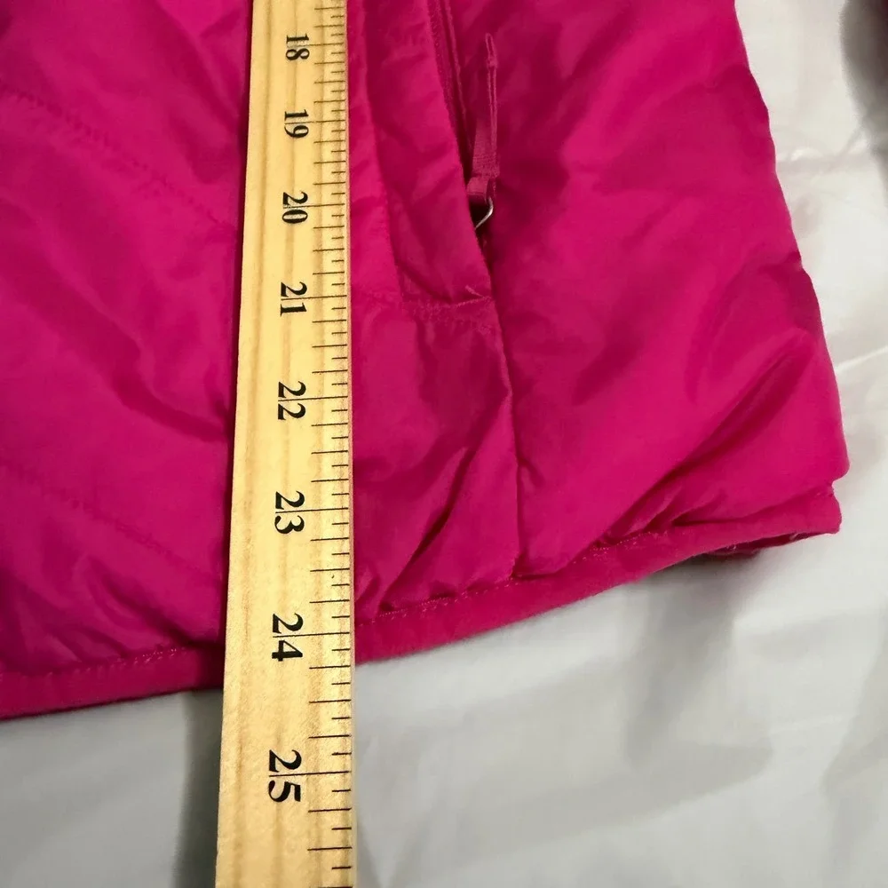 The North Face Girls Mossbud Swirl Reversible Hooded Puffer Jacket Pink XL 18